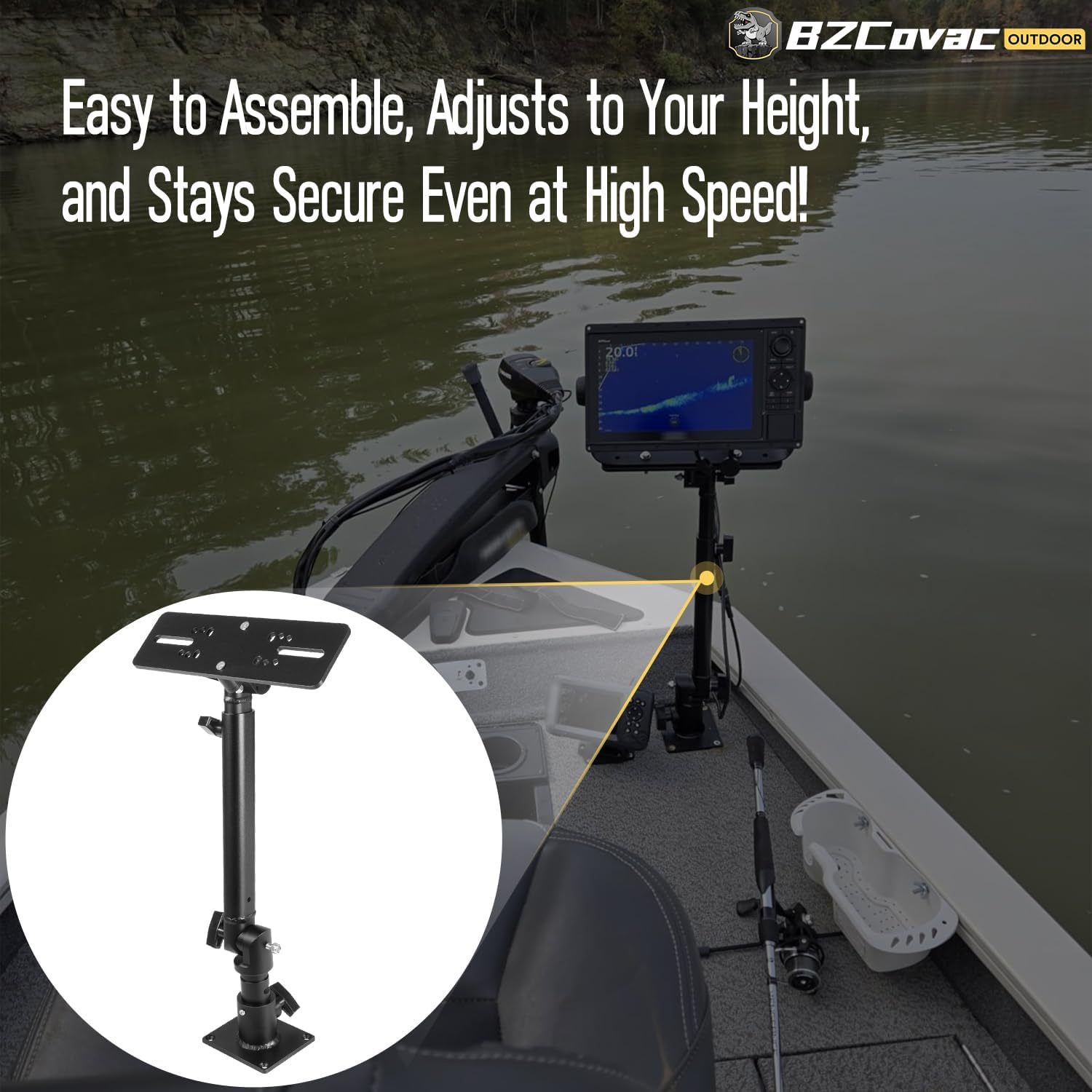 Marine Anodized Aluminum Monit - Fish Finder Mount 评论和价格