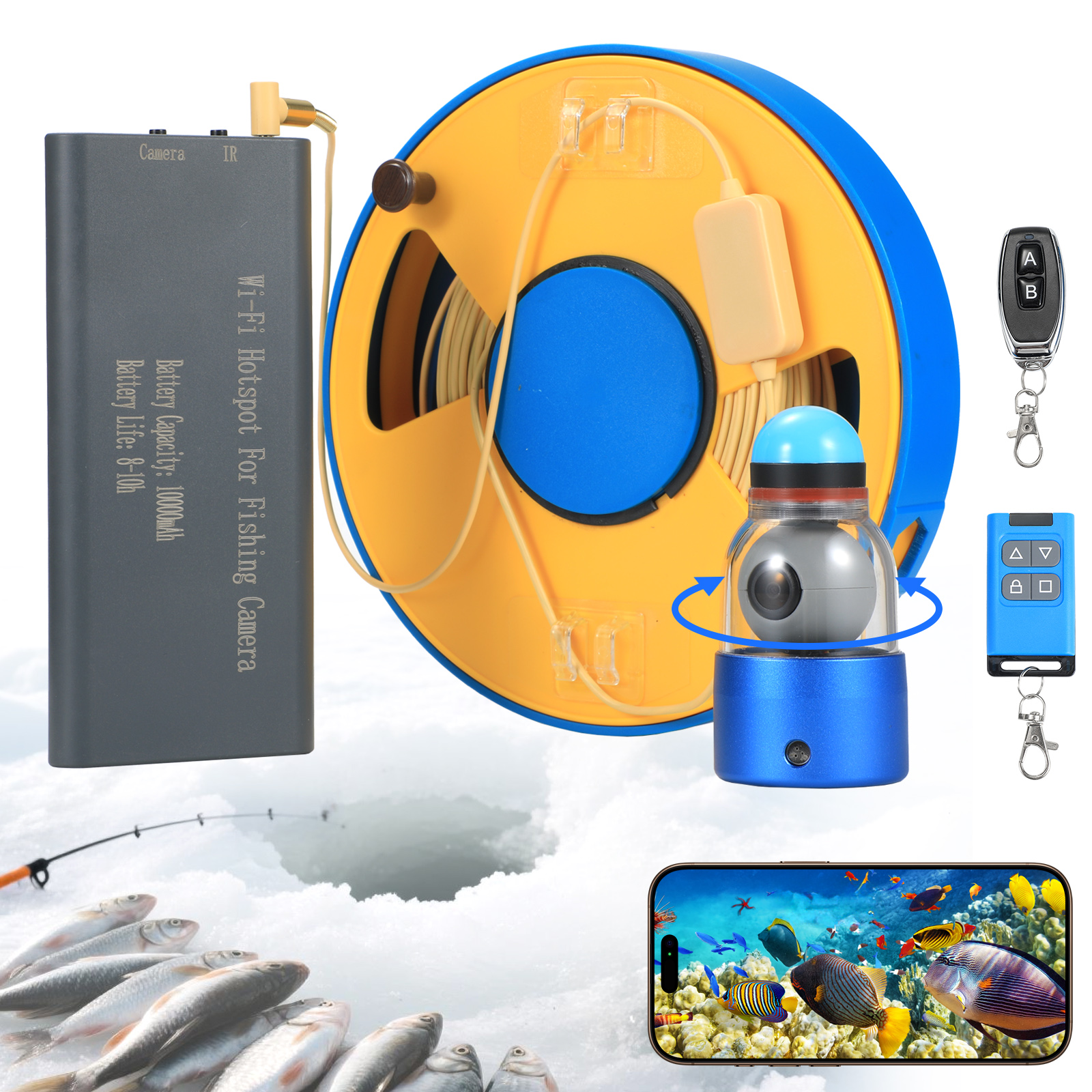 WIFI 360° Underwater Fishing C - Fish Finder Cable 评论和价格