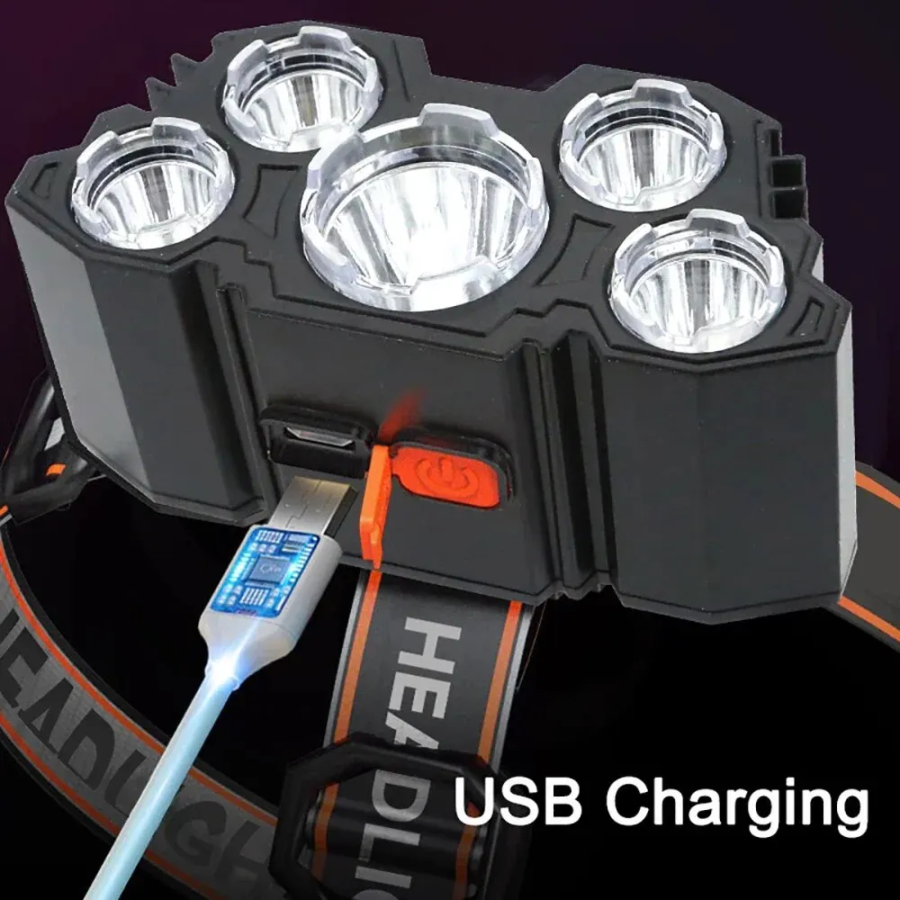 Rechargeable 5 LED Headlamp St - Fish Finder Battery 评论和价格